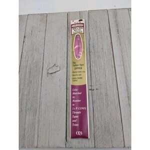 Vintage J&P Coats Skirt or Neck Opening Metal Zipper 9" Dk Rose 32-B